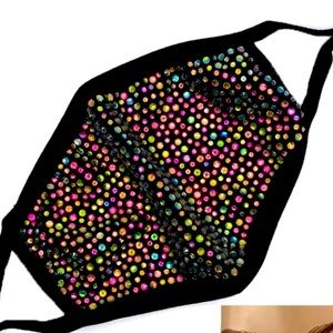 Rainbow pink bling mask